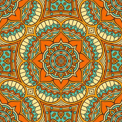 Fototapeta premium Ethnic floral seamless pattern