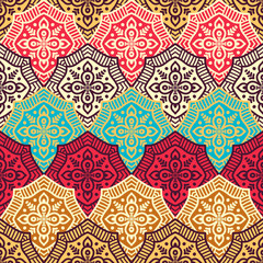 Ethnic floral seamless pattern