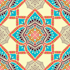 Ethnic floral seamless pattern
