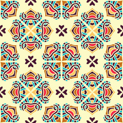Ethnic floral seamless pattern