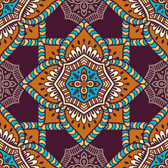 Ethnic floral seamless pattern