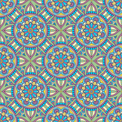 Ethnic floral seamless pattern