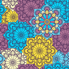 Ethnic floral seamless pattern