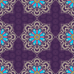 Ethnic floral seamless pattern