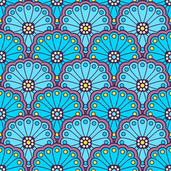 Ethnic floral seamless pattern