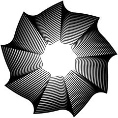 Okrągły element geometryczny - spirala obrotowa, kształt wirowy - 128005633