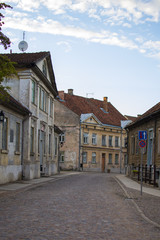 Street in old town of Kuldiga, Latvia