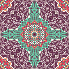 Ethnic floral seamless pattern