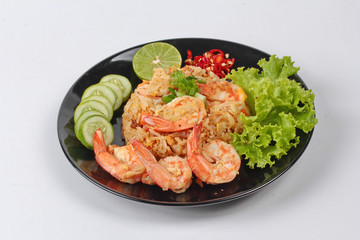 Fried rice with shrimp call Khao Pad Kong in Thai