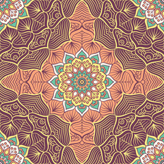 Ethnic floral seamless pattern