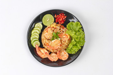 Fried rice with shrimp call Khao Pad Kong in Thai