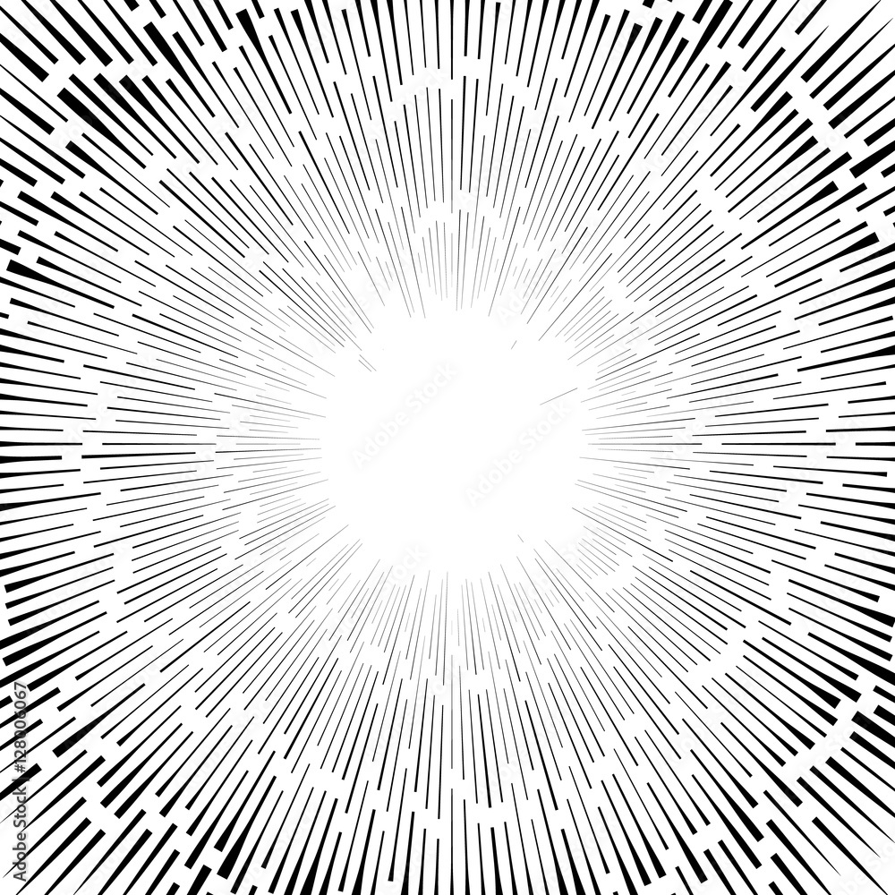 Leinwandbilder abstract circular element, radial lines shape. geometric element