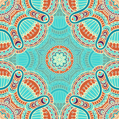 Ethnic floral seamless pattern