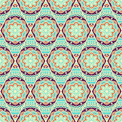 Ethnic floral seamless pattern