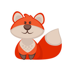 Fox funny cartoon character. Cute icon