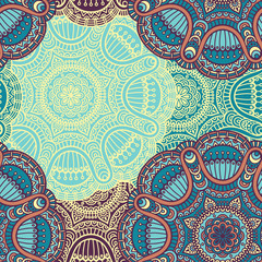 Ethnic floral seamless pattern