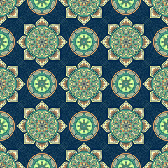 Ethnic floral seamless pattern