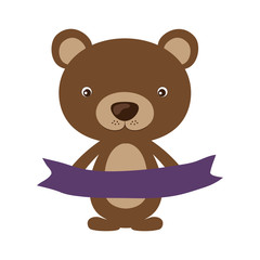 Bear cartoon icon. Animal cute adorable creature and friendly theme. Isolated design. Vector illustration