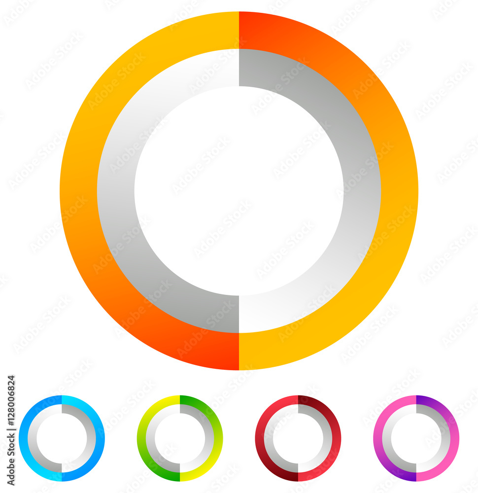 Aufkleber Segmented circle generic abstract icon, circular geometric logo