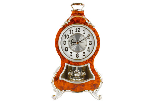 Decorative table clock isolated on white background