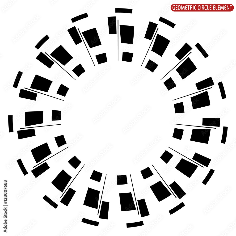 Poster geometric circle element. abstract monochrome circle shape.