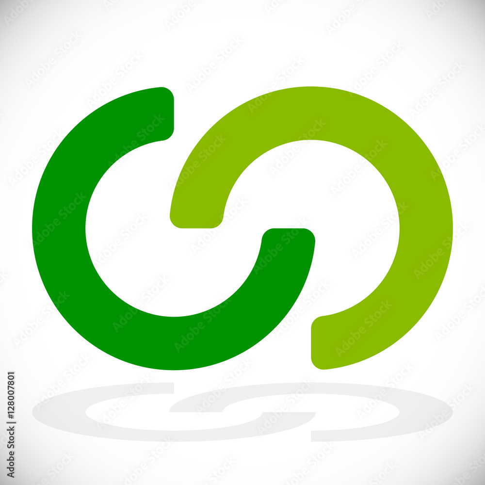 Aufkleber interlocking circles, interlocking rings as abstract connection,