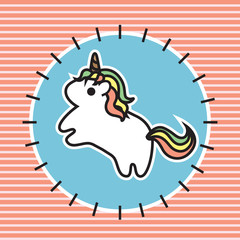 unicorn.  fashion patch, pin embroidery, applique for T-shirt an