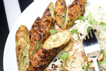Chicken kabab with rice