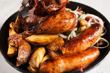 Snack Appetizing Beer Fat Meat Chicken Fast Junk Food Concept