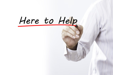 Businessman hand writing inscription 