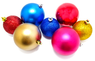 Collection of perfect colors christmas balls isolated