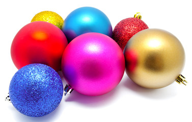 Collection of perfect colors christmas balls isolated