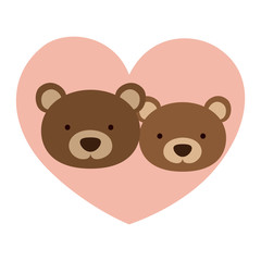 Bear cartoon in love icon. Animal cute adorable creature and friendly theme. Isolated design. Vector illustration