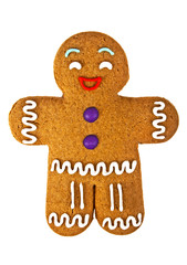 Gingerbread man, gingerbread on white background