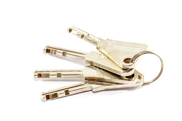 padlock and key on white background