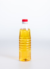 oil or oil in plastic bottle on the background.
