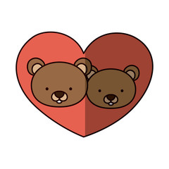 Bear cartoon in love icon. Animal cute adorable creature and friendly theme. Isolated design. Vector illustration