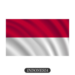 Waving Indonesia flag on a white background. Vector illustration