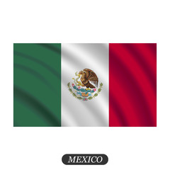 Waving Mexico flag on a white background. Vector illustration