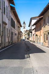 Fototapeta na wymiar Via G. Garibaldi in Cherasco, Italy