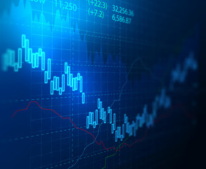 technical financial graph on technology abstract background