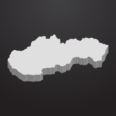 Slovakia map in gray on a black background 3d