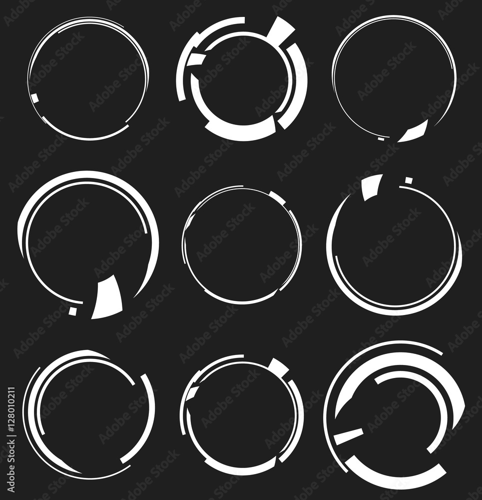 Aufkleber geometric circle element(s), abstract random circle shape(s)