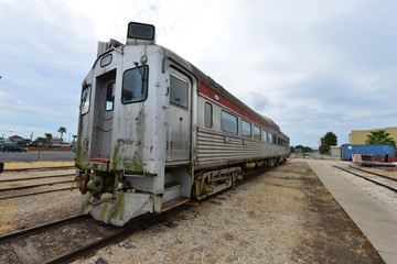 A silver self contained vintage locomotive in America.