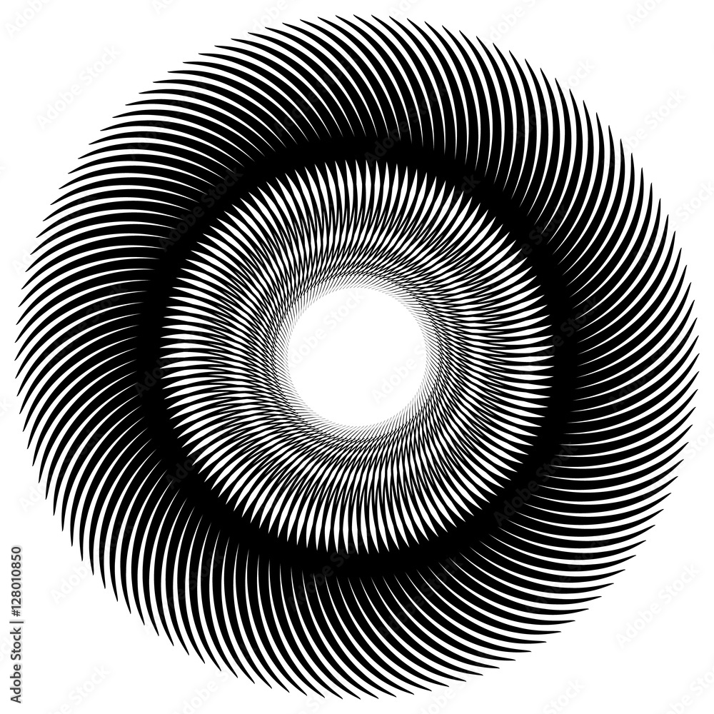 Poster abstract circular element, radial lines shape. geometric element