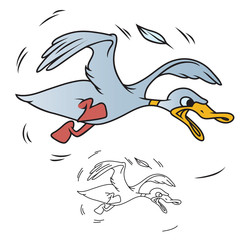 Stock illustration. Clumsy duck