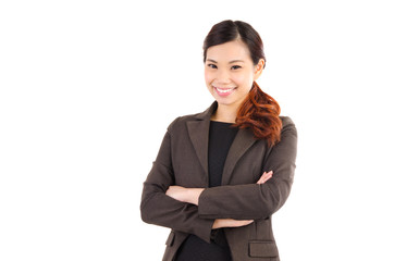 Cheerful asian businesswoman