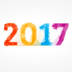 2017 abstract colorful low poly happy new year background