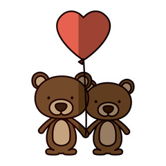 Bear cartoon in love icon. Animal cute adorable creature and friendly theme. Isolated design. Vector illustration
