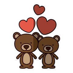 Bear cartoon in love icon. Animal cute adorable creature and friendly theme. Isolated design. Vector illustration